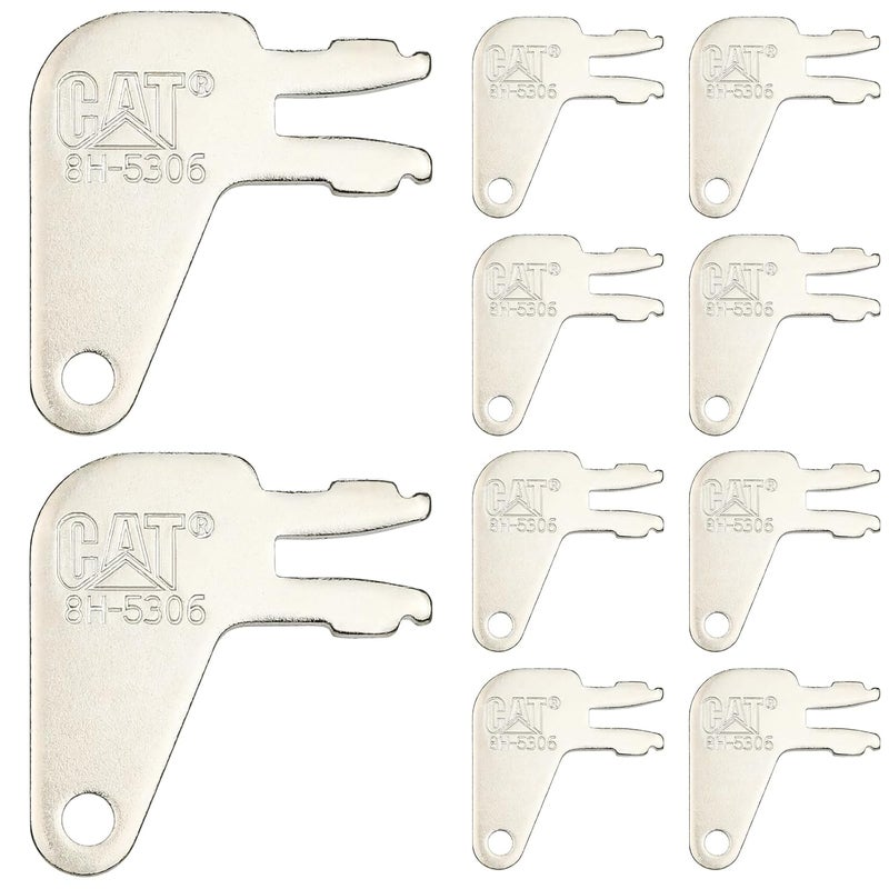 Tecreddy 8H5306 Cat Master Key for Caterpillar CAT Heavy Equipment Battery Disconnect and Older Ignitions, 10-Pack - Image 1